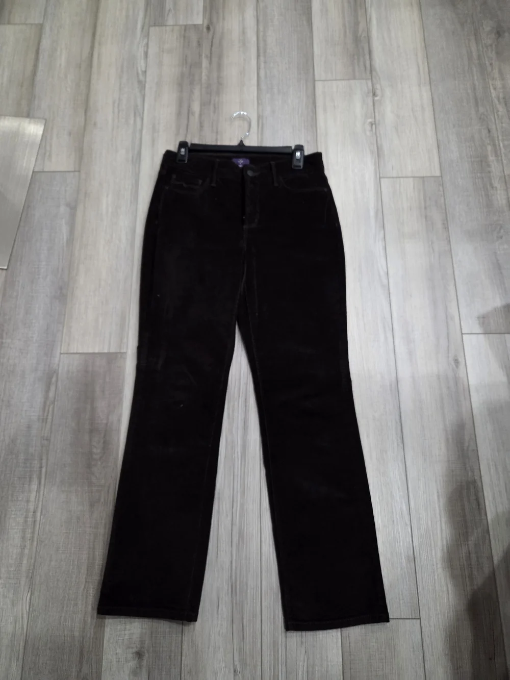 NYDJ Straight Leg Corduroy Pants in Dark Brown Size  8P